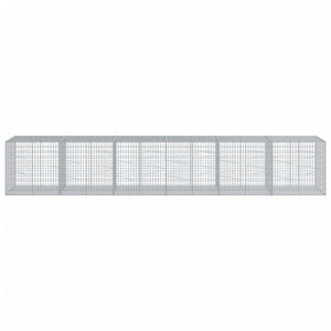 Gabione mit Deckel 600x100x100 cm Verzinkt