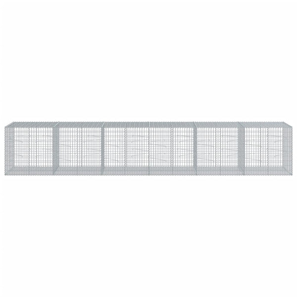 Gabione mit Deckel 600x100x100 cm Verzinkt
