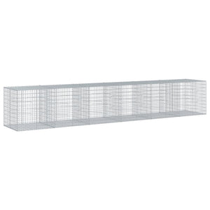 Gabione mit Deckel 600x100x100 cm Verzinkt