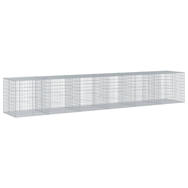 Gabione mit Deckel 600x100x100 cm Verzinkt