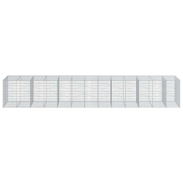 Gabione mit Deckel, 650x100x100 cm, Verzinkt