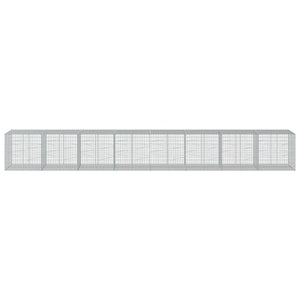 Gabione mit Deckel 800x100x100 cm Verzinkt