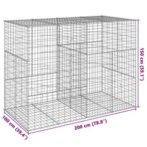Gabione mit Deckel 200x100x150 cm