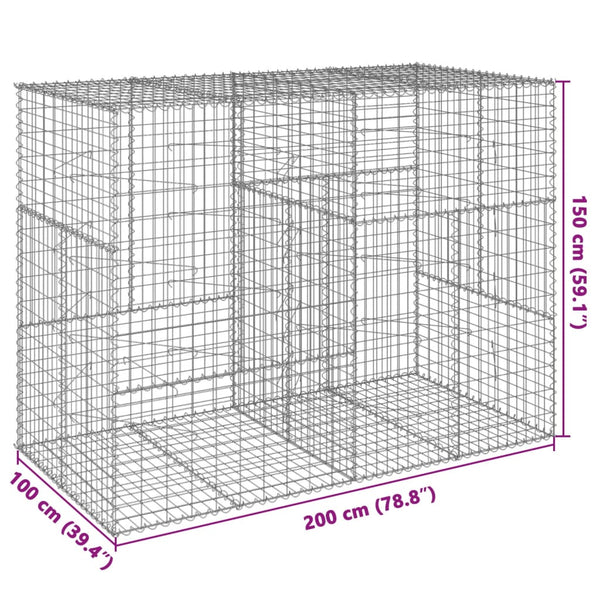 Gabione mit Deckel 200x100x150 cm