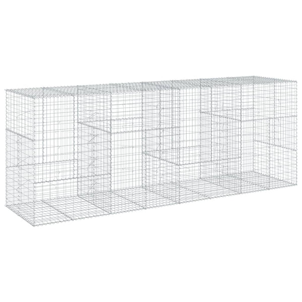 Gabione mit Deckel, 400x100x150 cm, Verzinkt