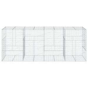 Gabione mit Deckel, 400x100x150 cm, Verzinkt