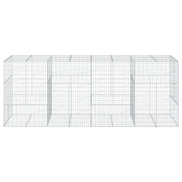 Gabione mit Deckel, 400x100x150 cm, Verzinkt