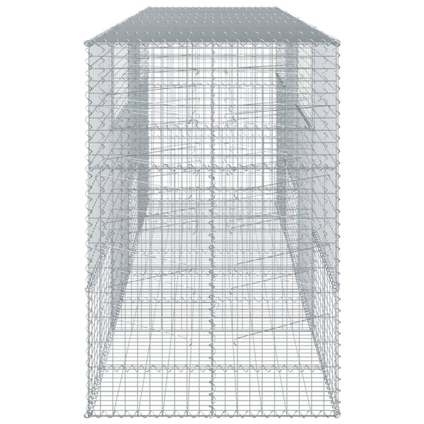 Gabione mit Deckel, 400x100x150 cm, Verzinkt