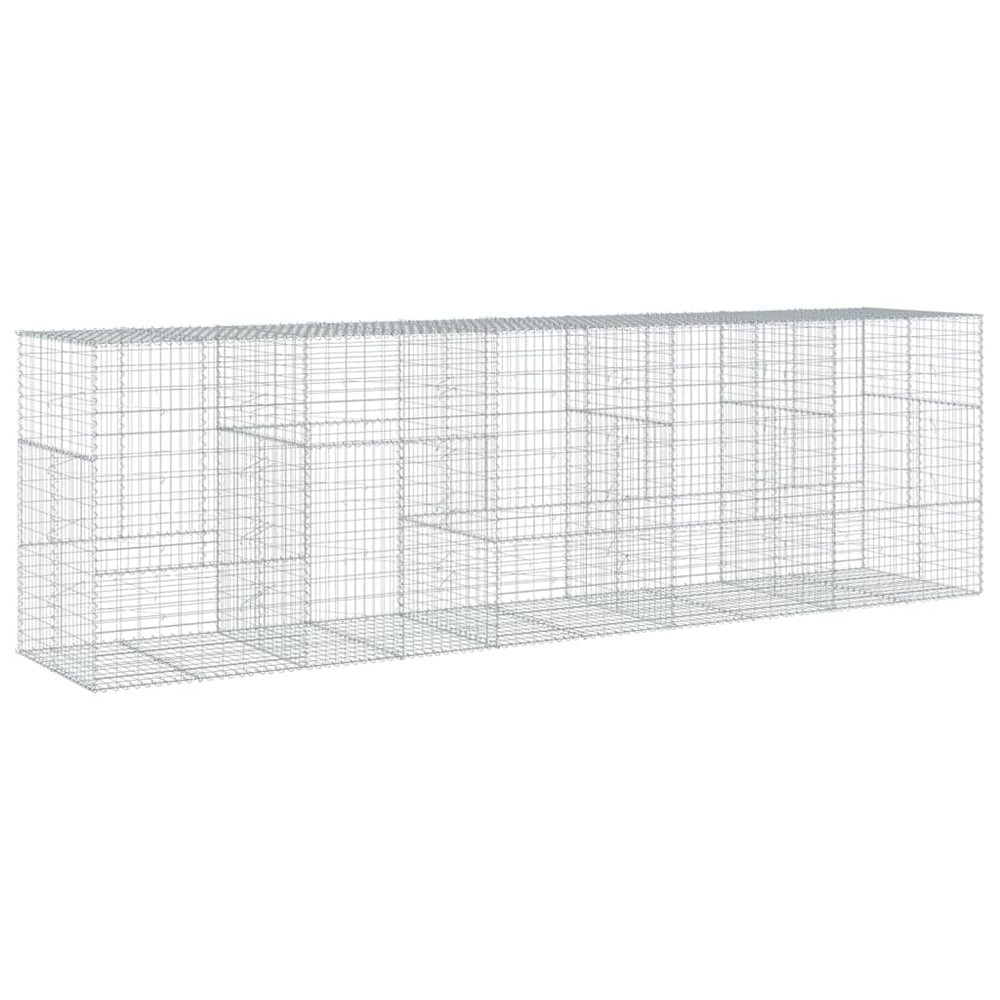 Gabione mit Deckel, 500x100x150 cm, Verzinkt