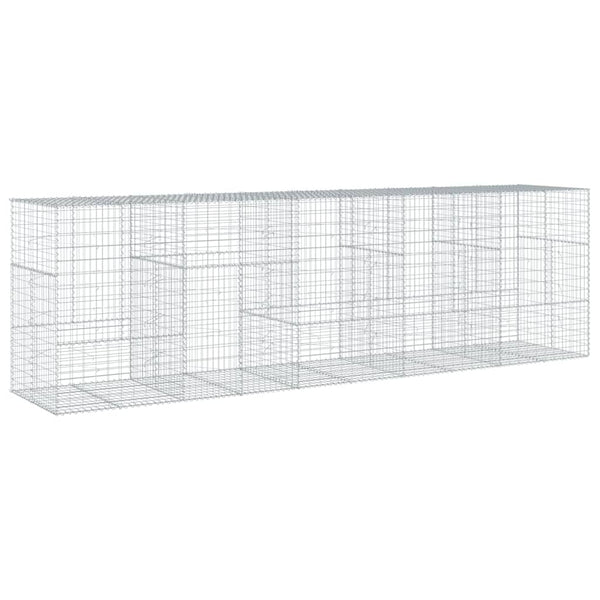 Gabione mit Deckel, 500x100x150 cm, Verzinkt