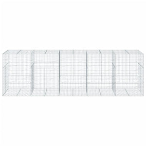 Gabione mit Deckel, 500x100x150 cm, Verzinkt