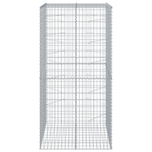 Gabione mit Deckel, 100x100x200 cm, Verzinkt