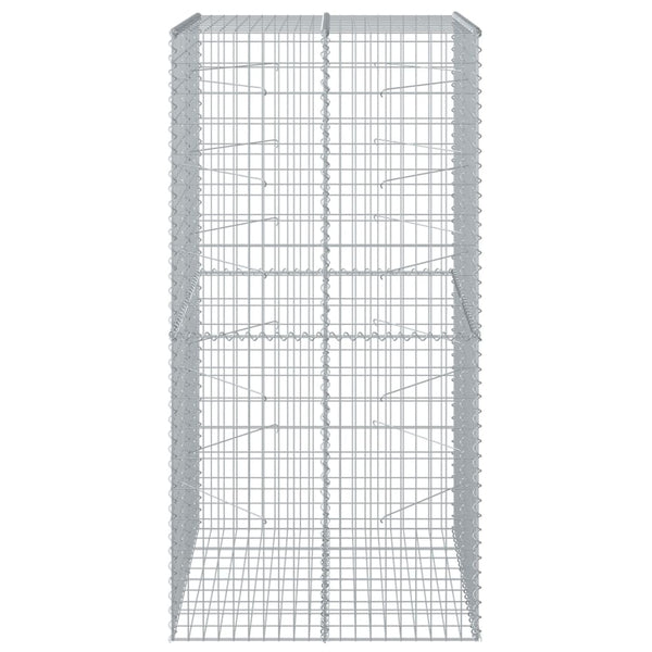 Gabione mit Deckel, 100x100x200 cm, Verzinkt