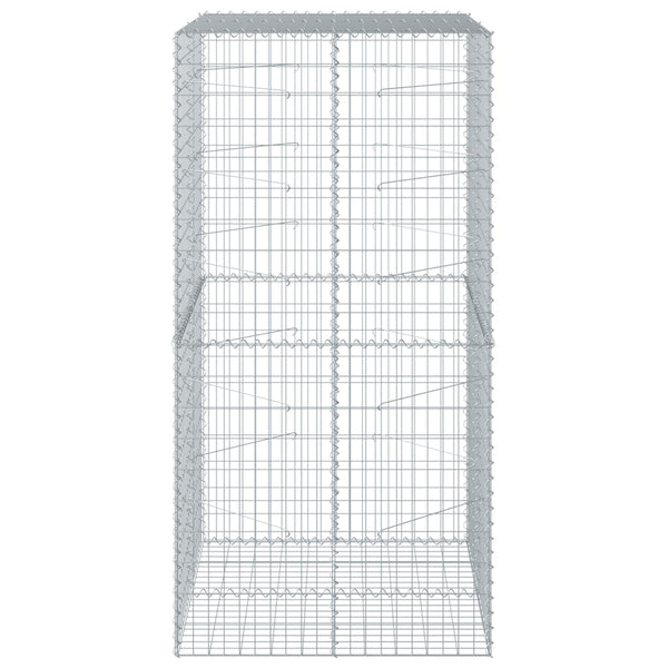 Gabione mit Deckel, 100x100x200 cm, Verzinkt