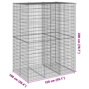 Gabione mit Deckel 150x100x200cm