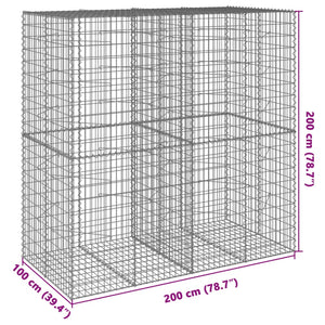Gabione mit Deckel 200x100x200cm
