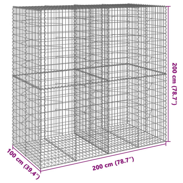 Gabione mit Deckel 200x100x200cm