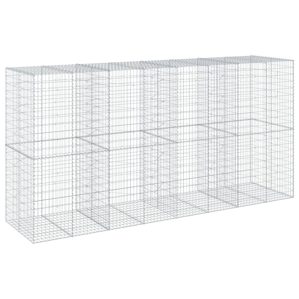 vidaXL Gabionenkorb mit Deckel 400x100x200 cm Eisen verzinkt