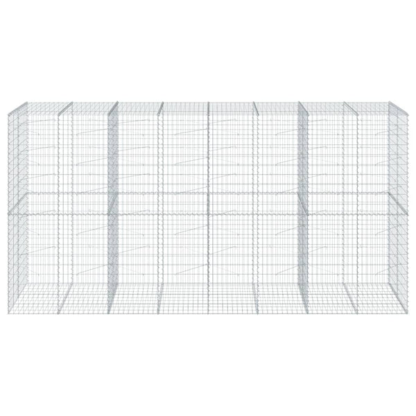 vidaXL Gabionenkorb mit Deckel 400x100x200 cm Eisen verzinkt