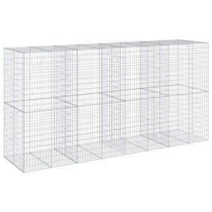 vidaXL Gabionenkorb mit Deckel 400x100x200 cm Eisen verzinkt
