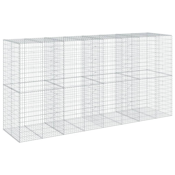 vidaXL Gabionenkorb mit Deckel 400x100x200 cm Eisen verzinkt