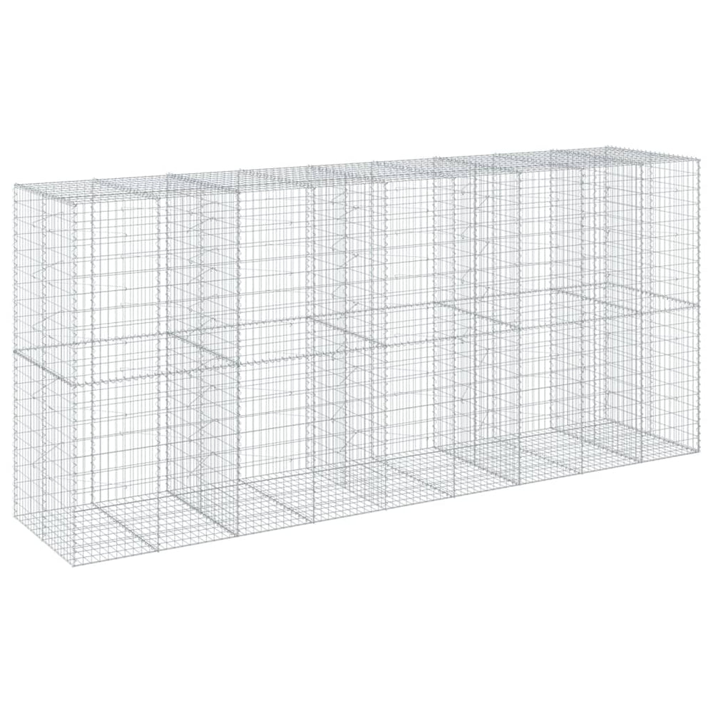 Gabione mit Deckel 450x100x200 cm Verzinkt