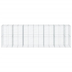 Gabione mit Deckel, 650x100x200 cm, Verzinkt