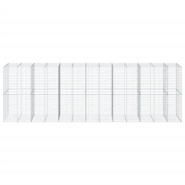 Gabione mit Deckel, 650x100x200 cm, Verzinkt