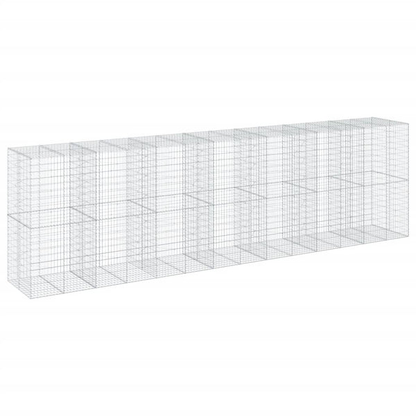 Gabione mit Deckel, 700x100x200 cm, Verzinkt