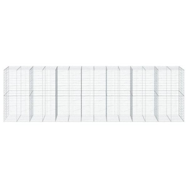 Gabione mit Deckel, 700x100x200 cm, Verzinkt
