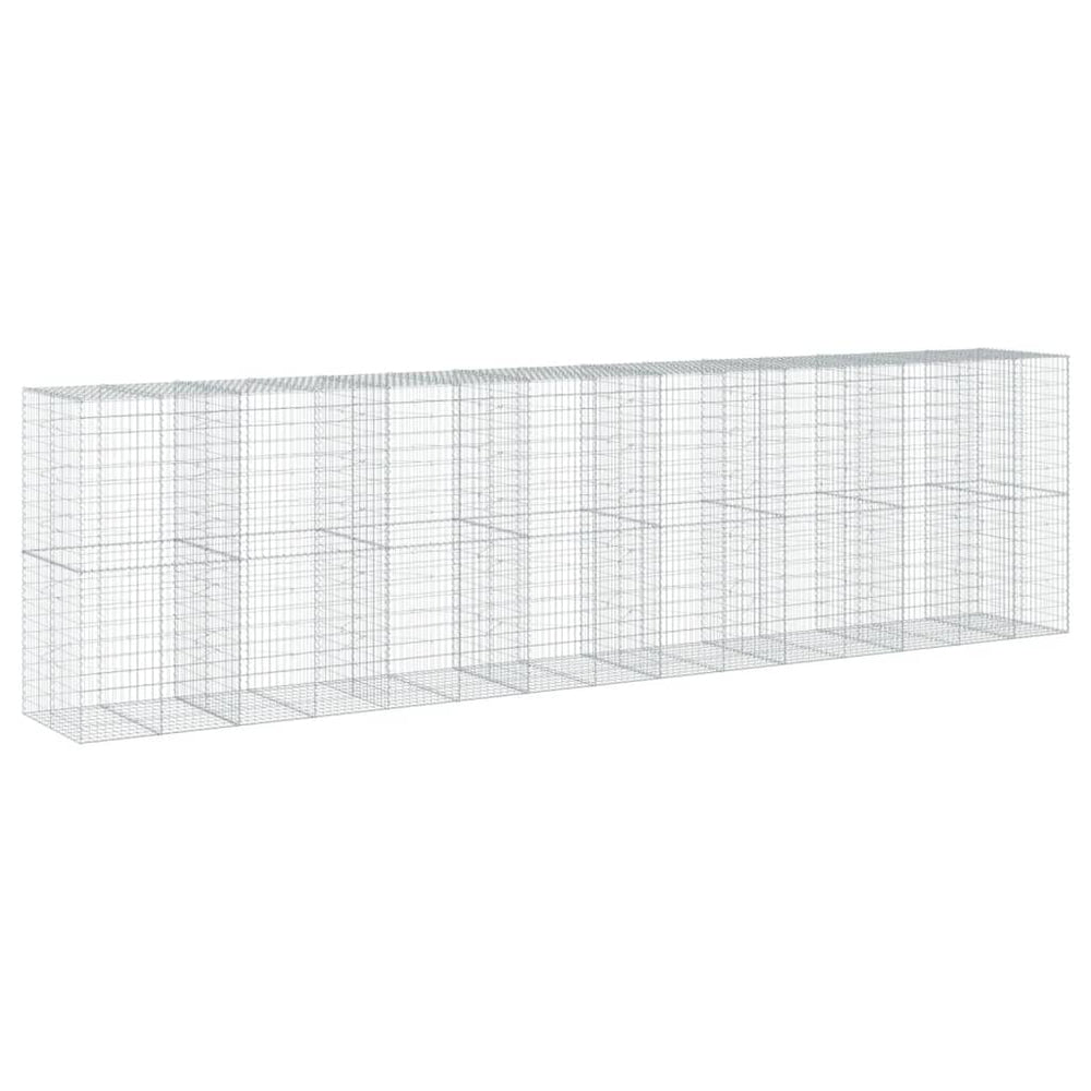 Gabione mit Deckel, 750x100x200 cm, Verzinkt