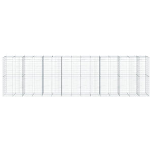 Gabione mit Deckel, 750x100x200 cm, Verzinkt