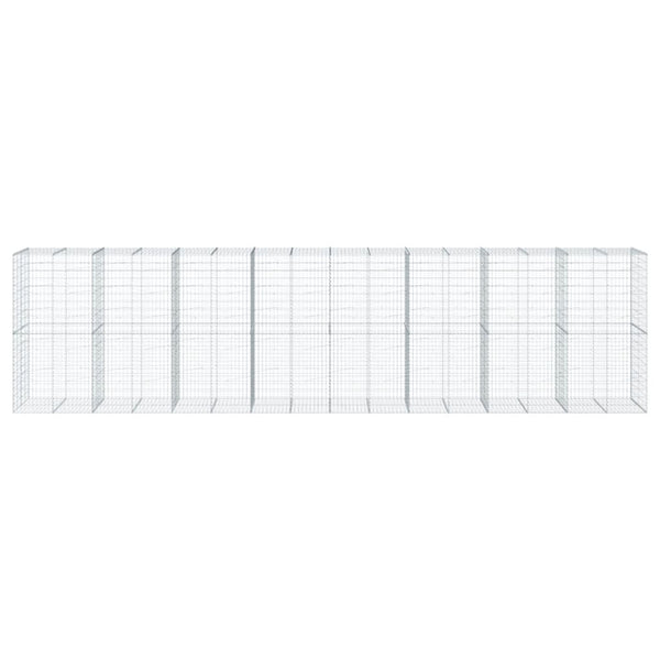 Gabione mit Deckel, Verzinkt, 800x100x200 cm