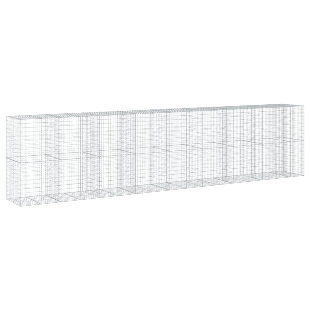 Gabione mit Deckel, 850x100x200 cm, Verzinkt