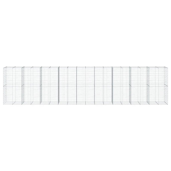 Gabione mit Deckel, 900x100x200 cm, Verzinkt