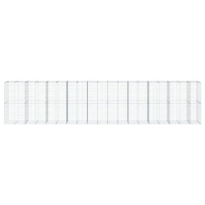 Gabione mit Deckel, Verzinkt, 950x100x200 cm