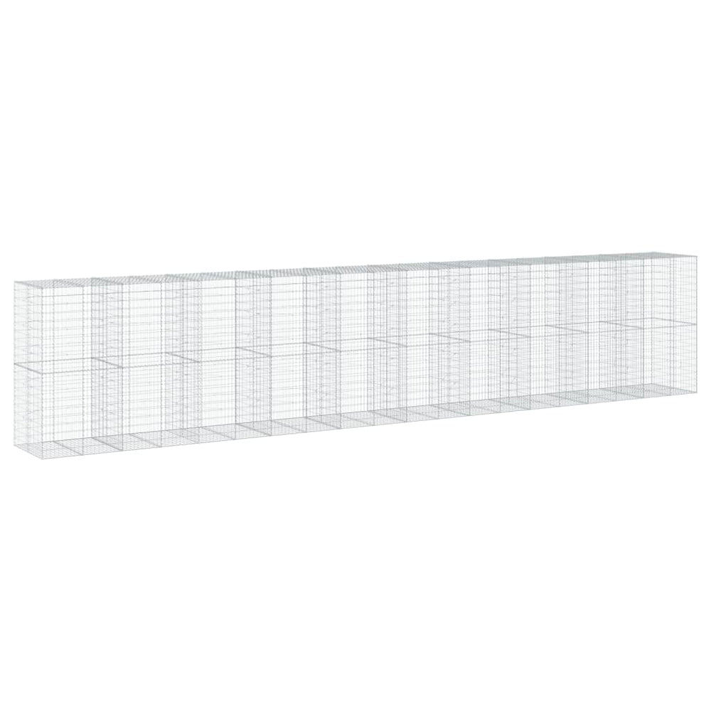 Gabione mit Deckel 1000x100x200 cm Verzinkt