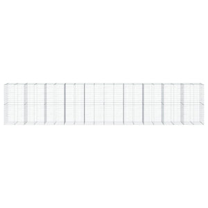 Gabione mit Deckel 1000x100x200 cm Verzinkt