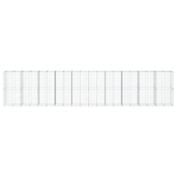 Gabione mit Deckel 1000x100x200 cm Verzinkt