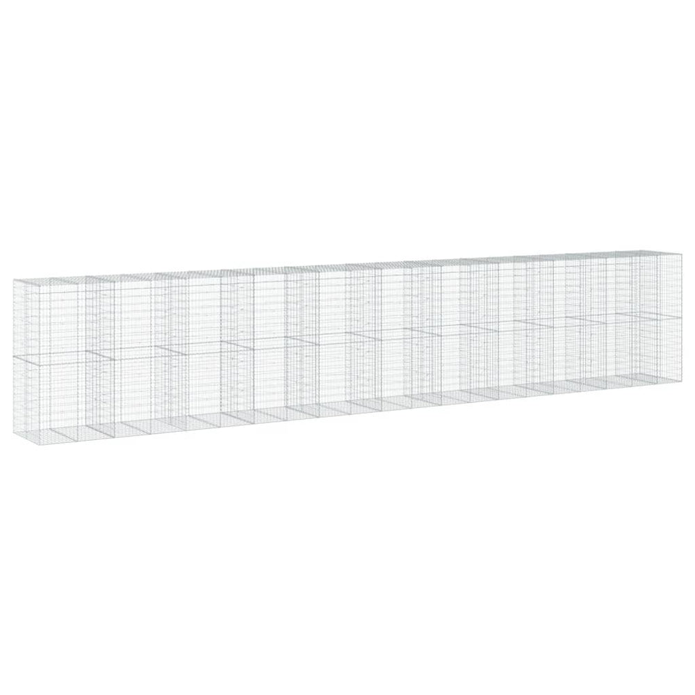 Gabione mit Deckel, Verzinkt, 105x100x200 cm