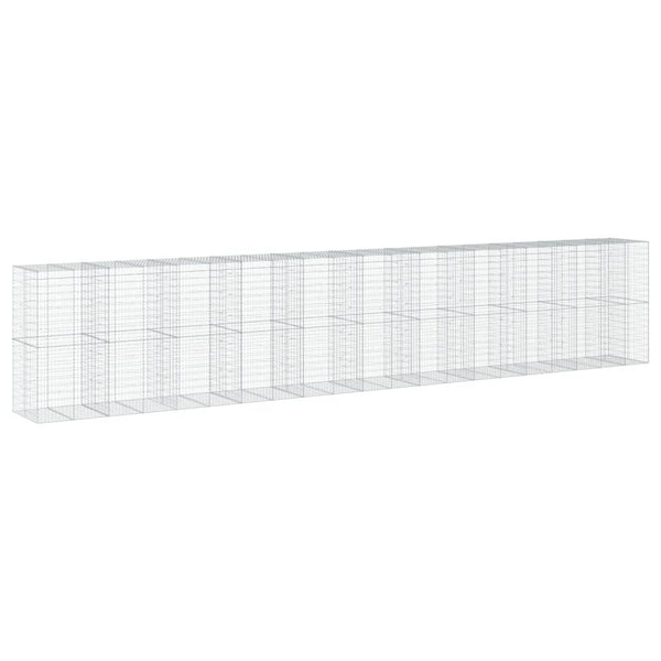 Gabione mit Deckel, Verzinkt, 105x100x200 cm