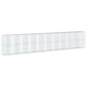 Gabione mit Deckel, Verzinkt, 105x100x200 cm