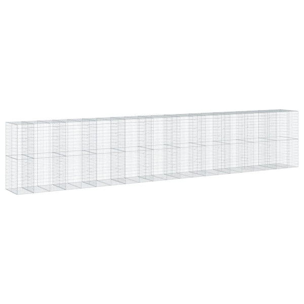 Gabione mit Deckel, Verzinkt, 105x100x200 cm