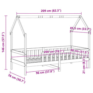 Hausbett Kiefer 80x200 cm Wachsbraun