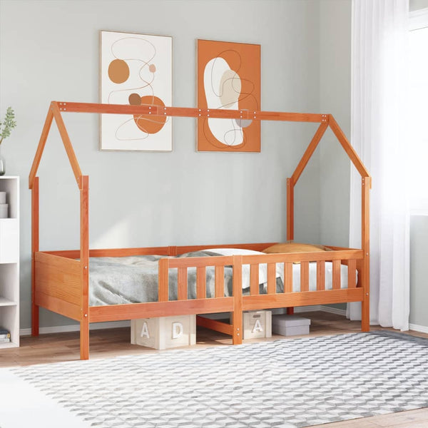 Hausbett Kiefer 80x200 cm Wachsbraun