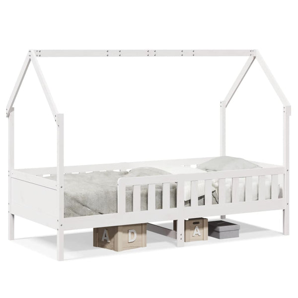 vidaXL Lit enfant cabane blanc 90x190 cm pin massif