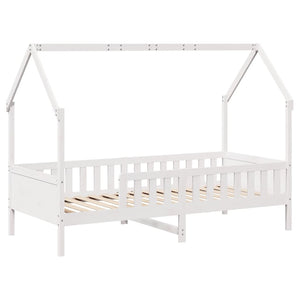 vidaXL Lit enfant cabane blanc 90x190 cm pin massif