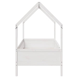 vidaXL Lit enfant cabane blanc 90x190 cm pin massif