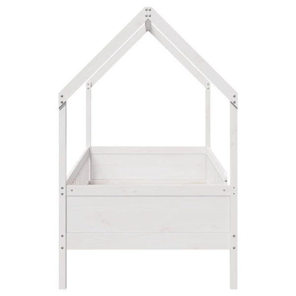 vidaXL Lit enfant cabane blanc 90x190 cm pin massif