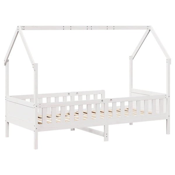 vidaXL Lit enfant cabane blanc 90x190 cm pin massif